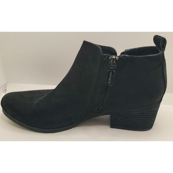 Blondo Victory Black Suede Ankle Boots Waterproof Side Zip Women's Size 8 - Picture 4 of 12